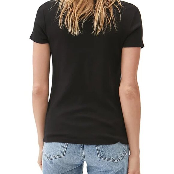 Michael Stars Short-Sleeve Crewneck Cotton Tee Black NWT One Size - Picture 5 of 5